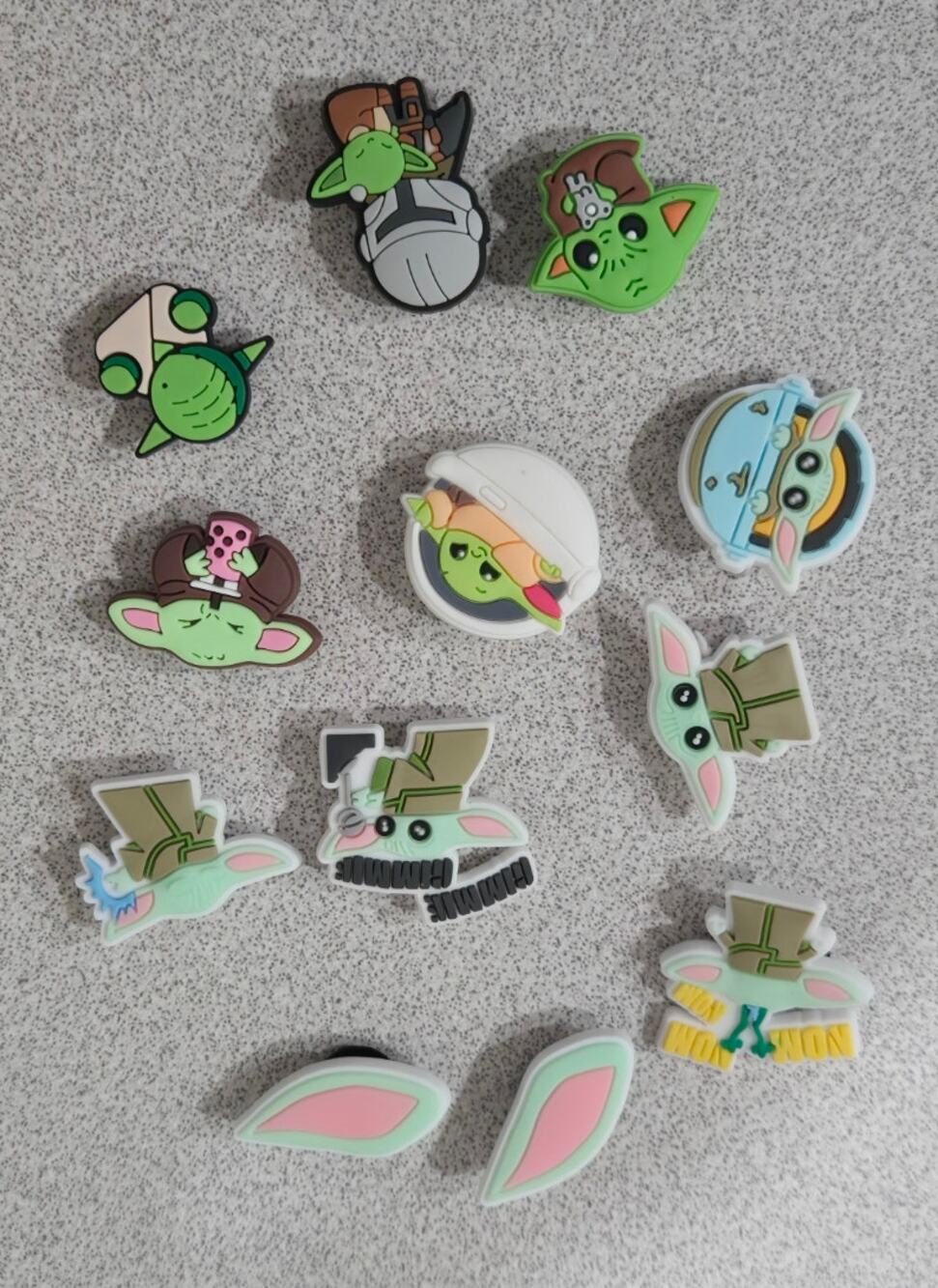Disney Star Wars Baby Grogu Shoe Charms 12 Pieces Mixed Lot NWOTS